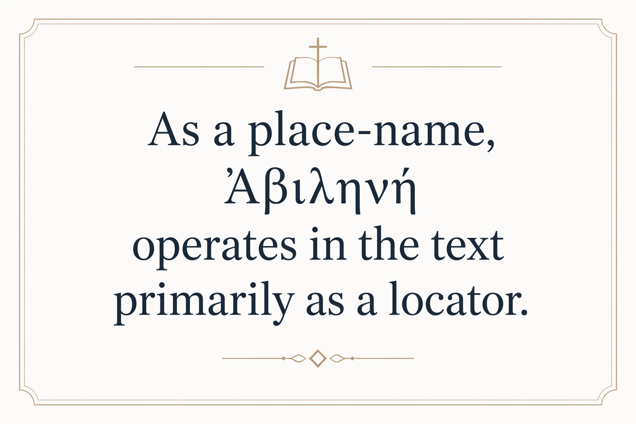 Key insight about Understanding the Meaning of Abilene in Greek