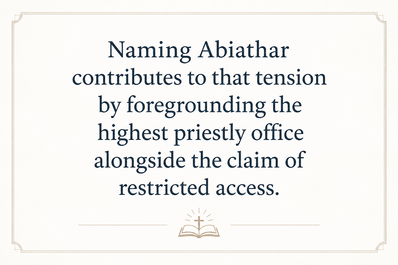 Key insight about Understanding the Significance of Abiathar in Greek