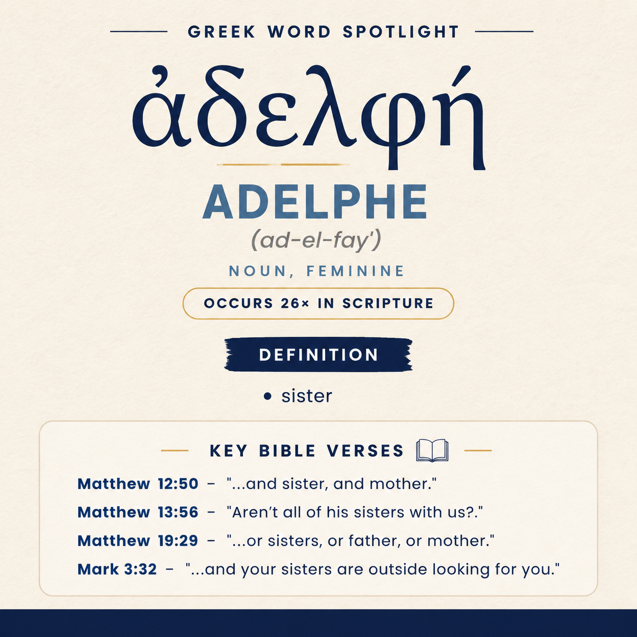 Exploring the Meaning of Adelphe in Greek statistics