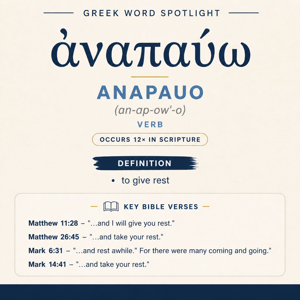 Exploring the Meaning of Anapauo in Greek statistics