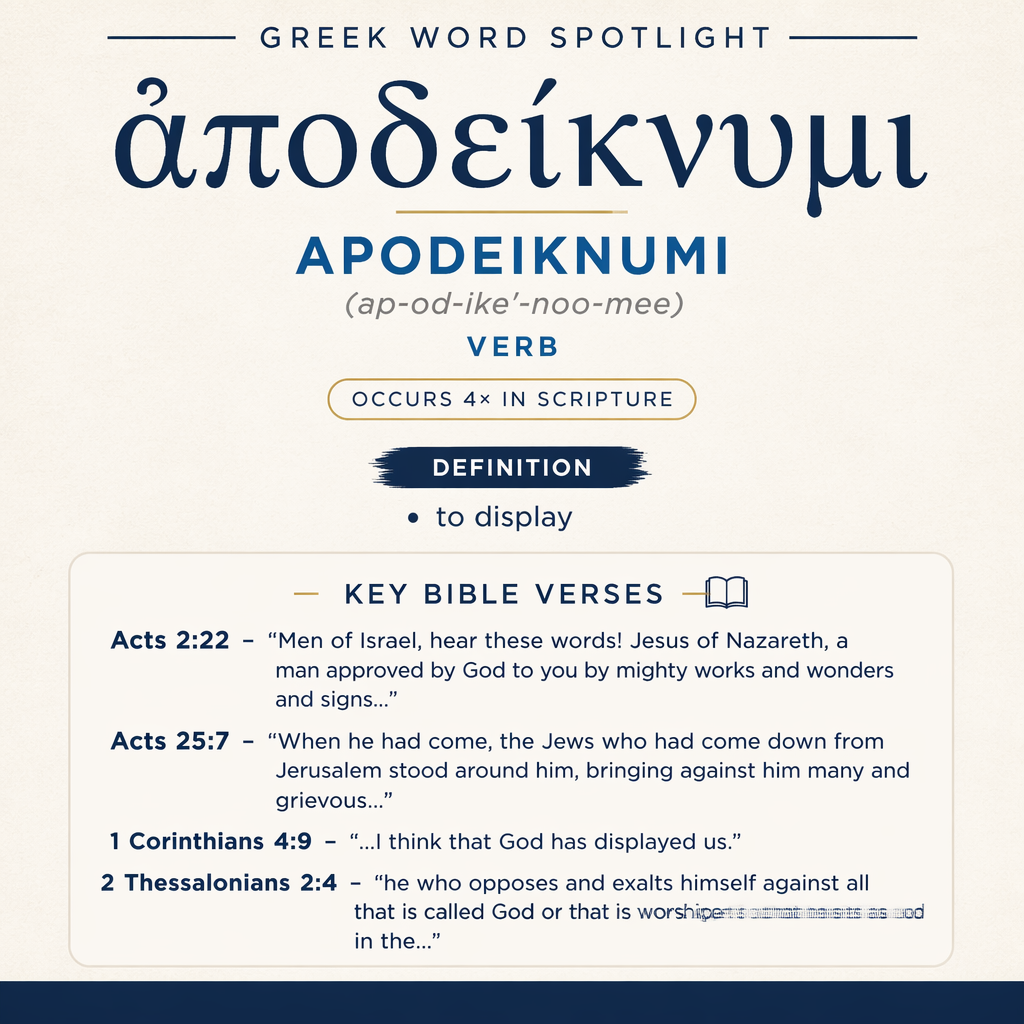 Exploring the Meaning of Apodeiknumi in Greek statistics