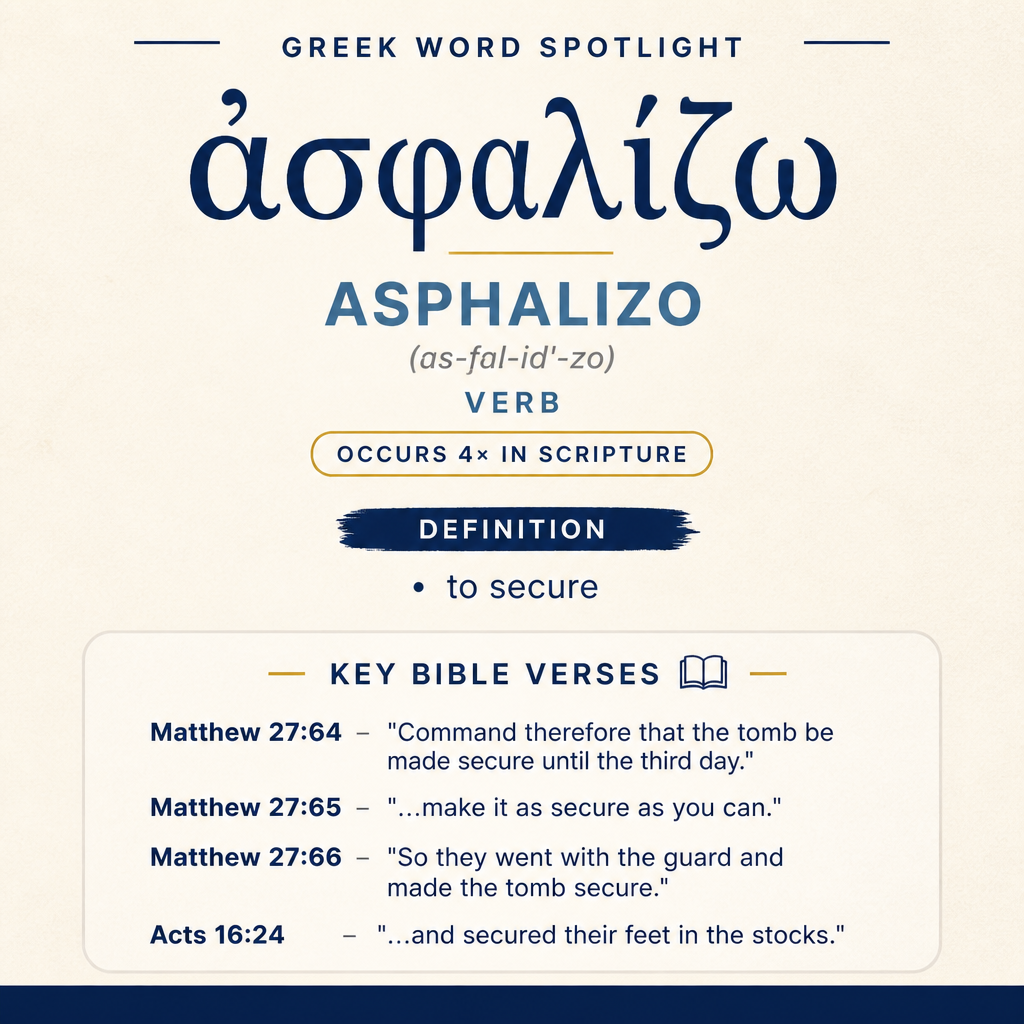 Exploring the Meaning of Asphalizo in Greek statistics