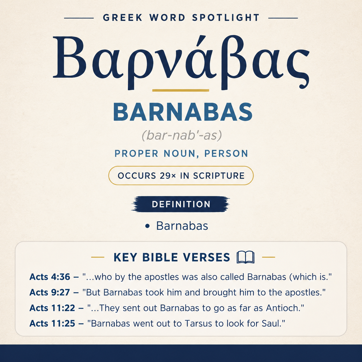 Exploring the Meaning of Barnabas in Greek statistics