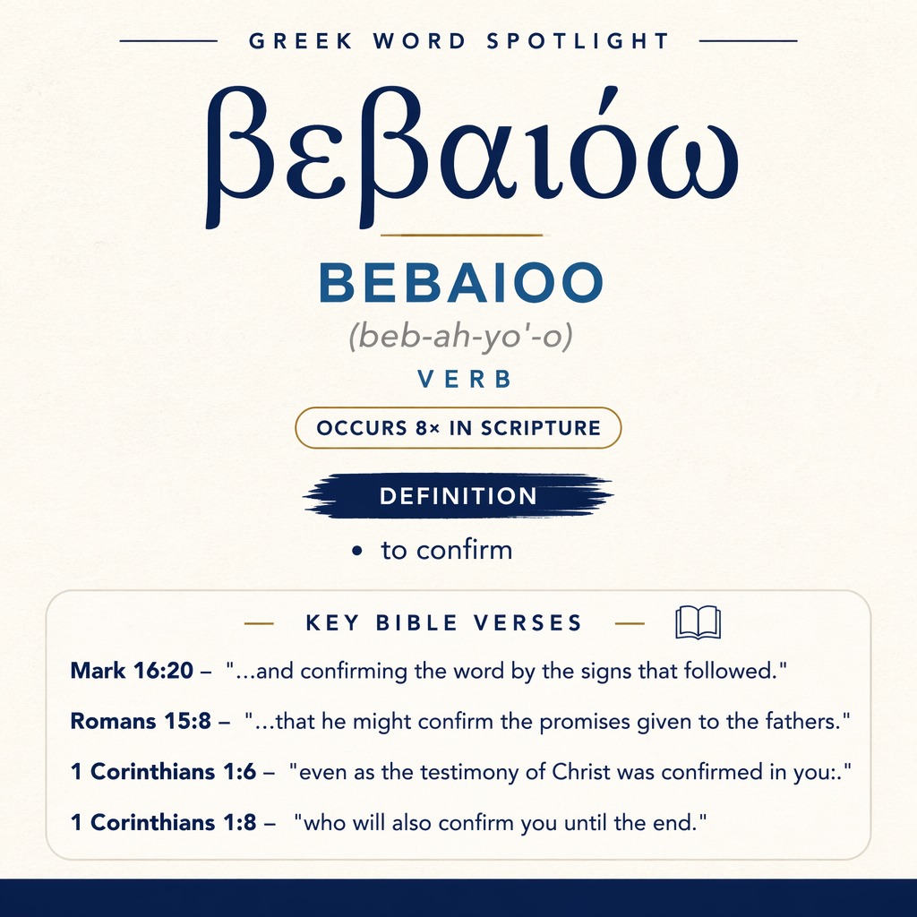 Exploring the Meaning of Bebaioo in Greek statistics