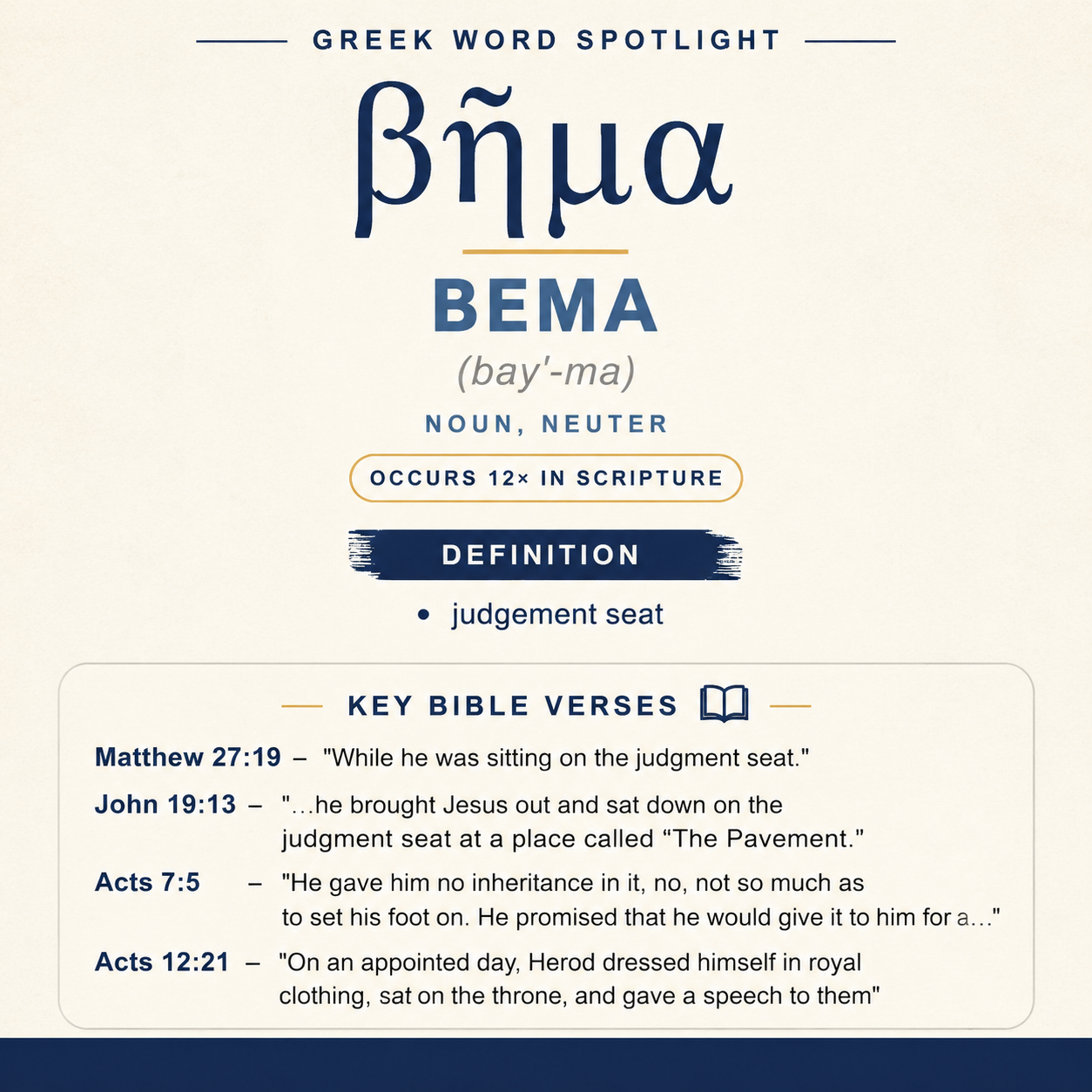 Exploring the Meaning of Bema in Greek statistics
