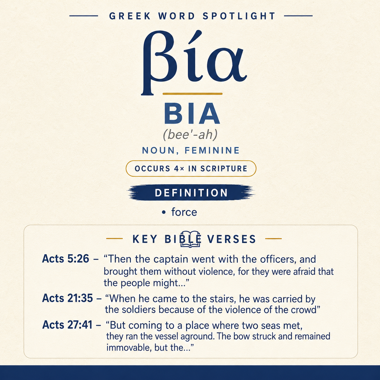 Exploring the Meaning of Bia in Greek statistics