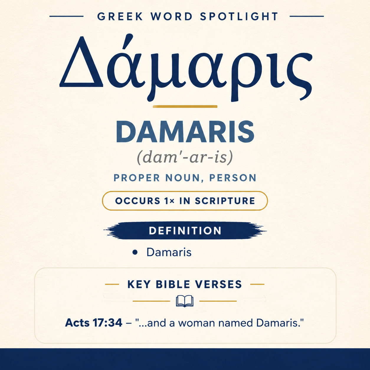 Exploring the Meaning of Damaris in Greek statistics