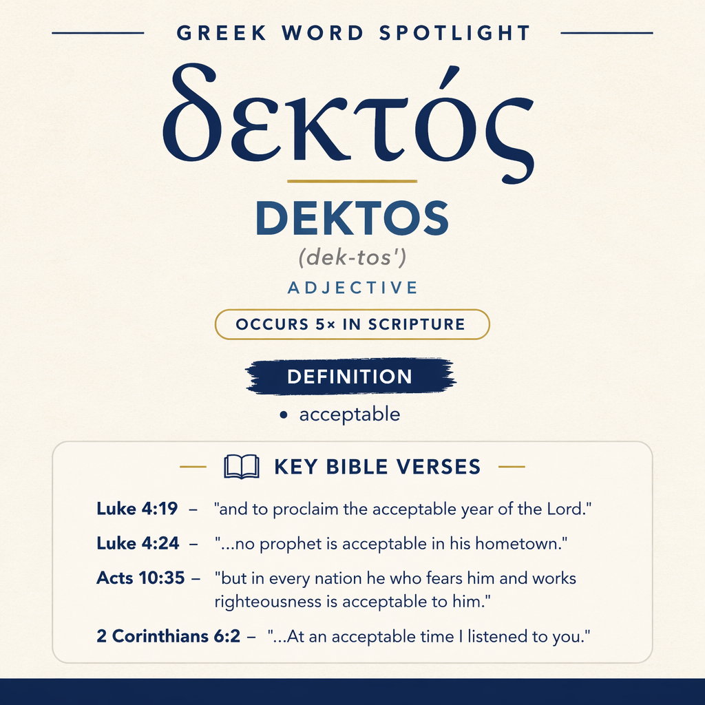 ” This passage uses δεκτός twice to frame time as the arena of divine attention and help.
