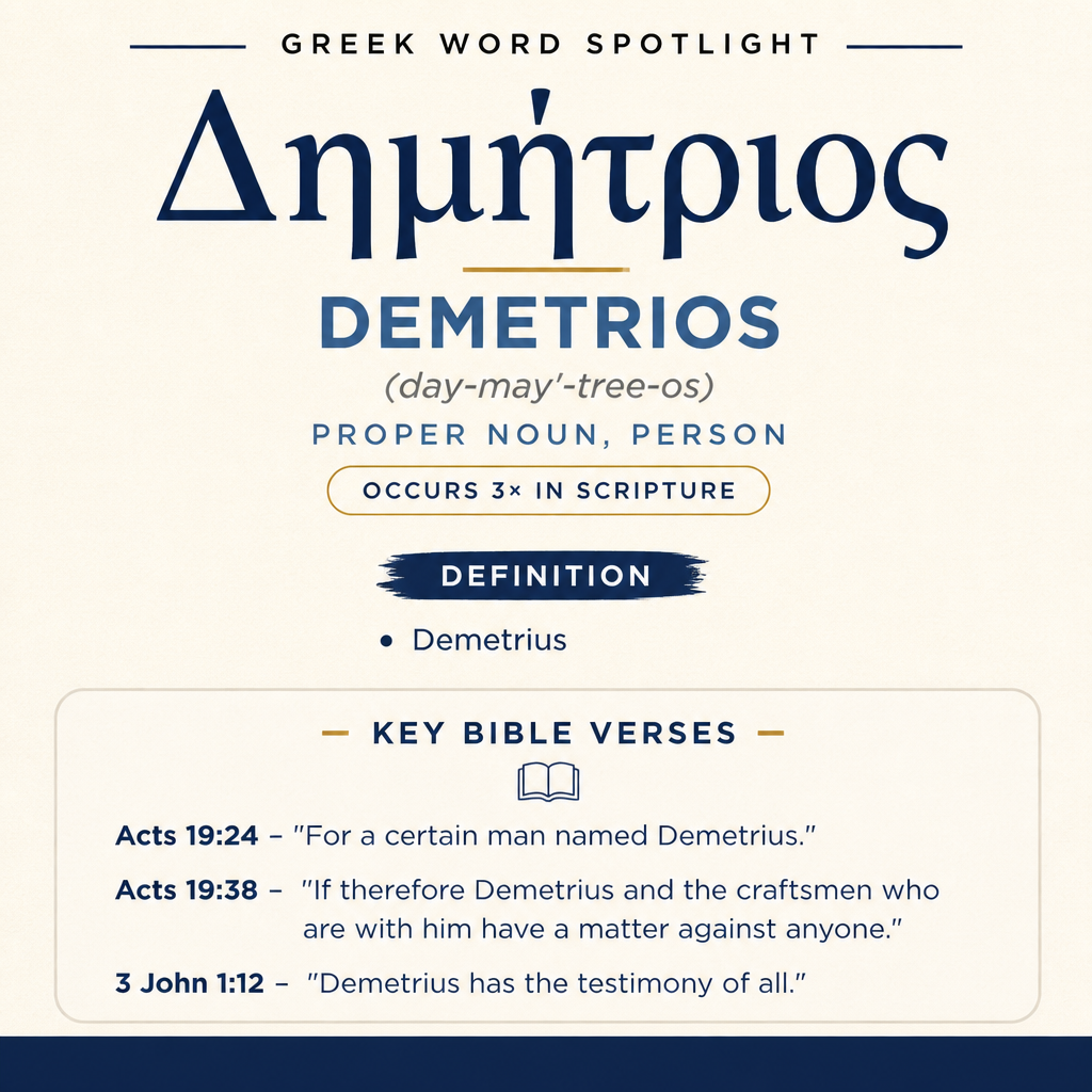 Exploring the Meaning of Demetrios in Greek statistics