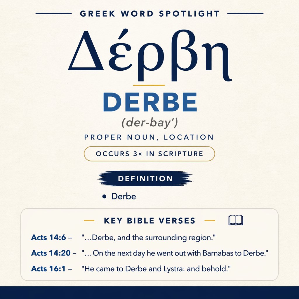 Exploring the Meaning of Derbe in Greek statistics