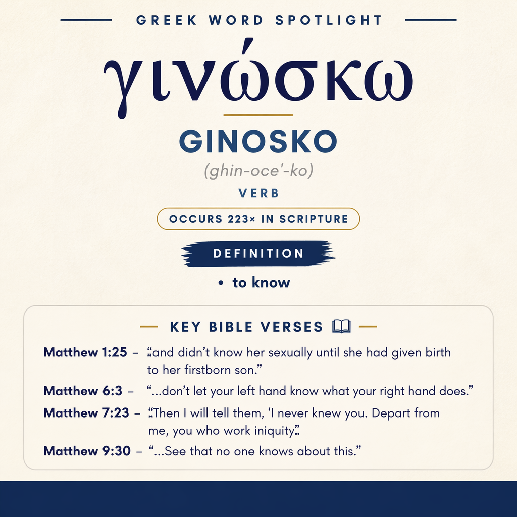 Exploring the Meaning of Ginosko in Greek statistics