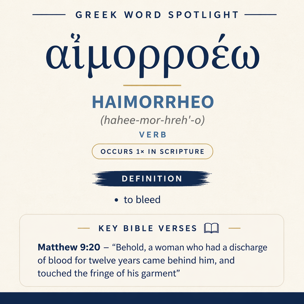 Exploring the Meaning of Haimorrheo in Greek statistics