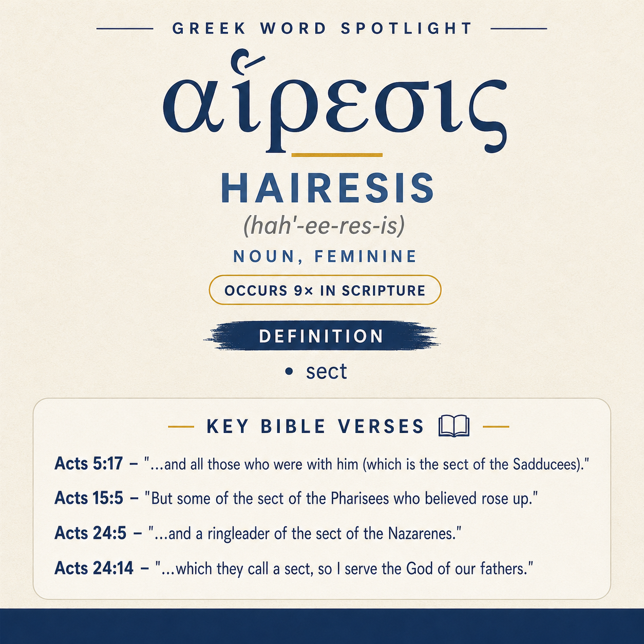 Exploring the Meaning of Hairesis in Greek statistics