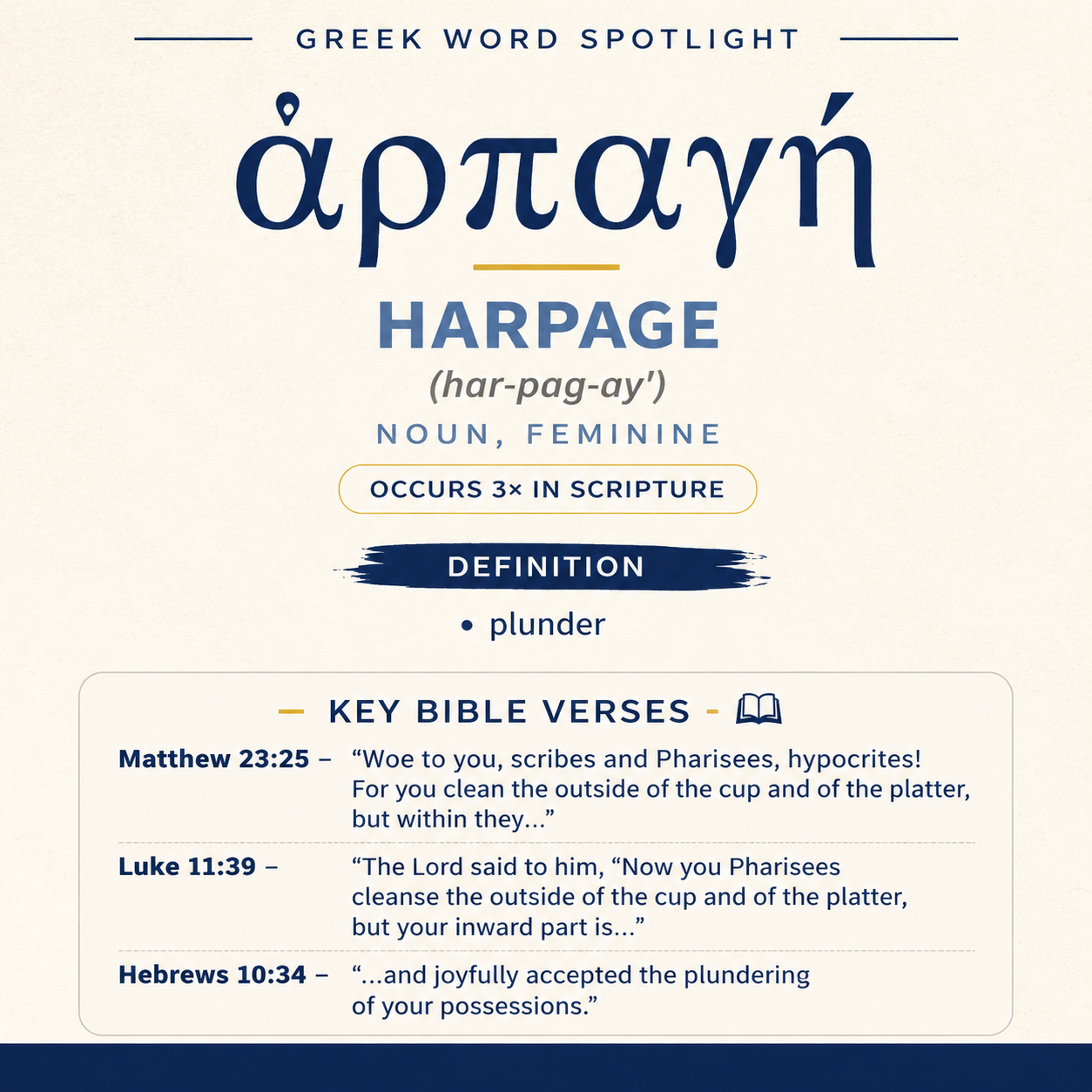 Exploring the Meaning of Harpage in Greek statistics