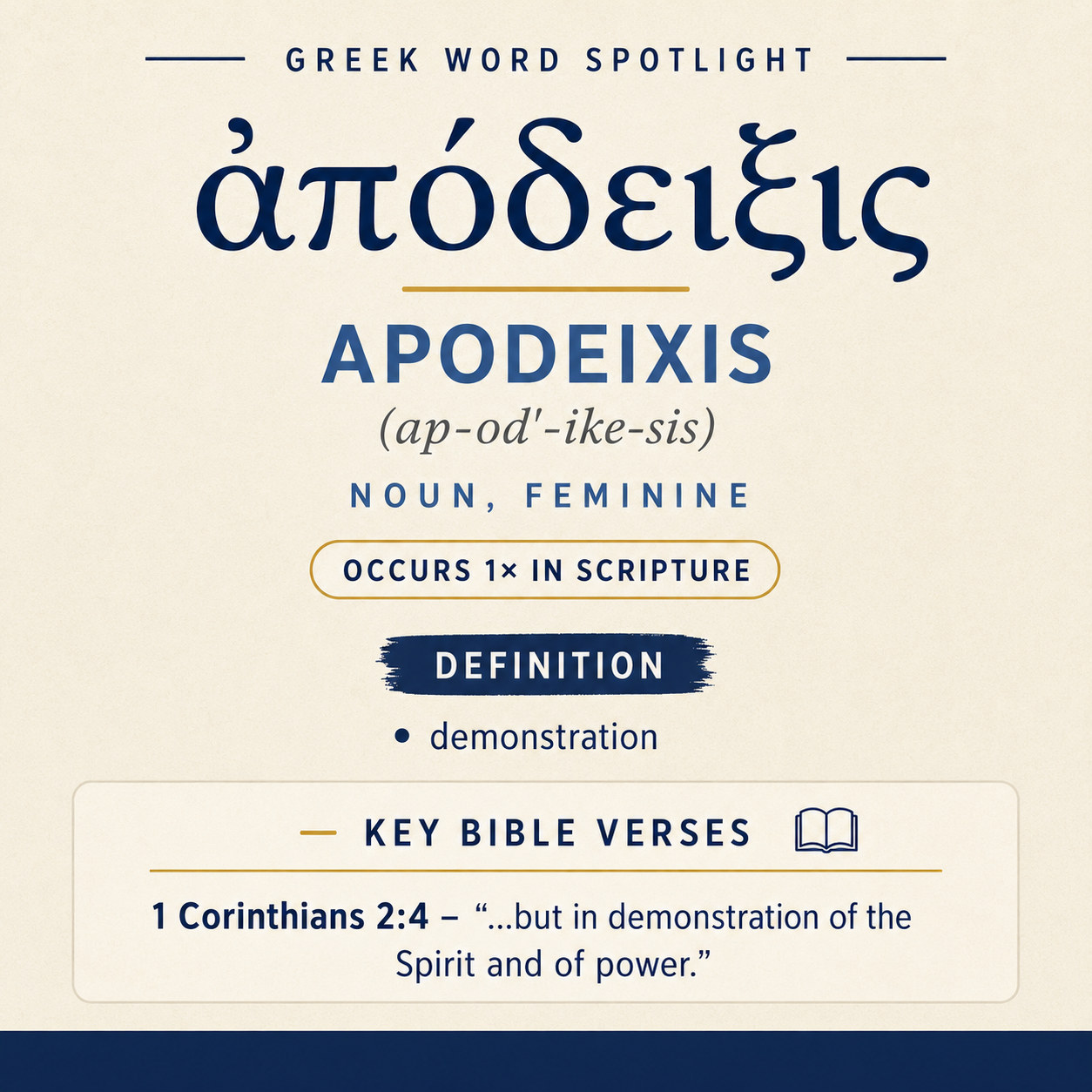 Understanding the Biblical Meaning of Apodeixis in Greek statistics