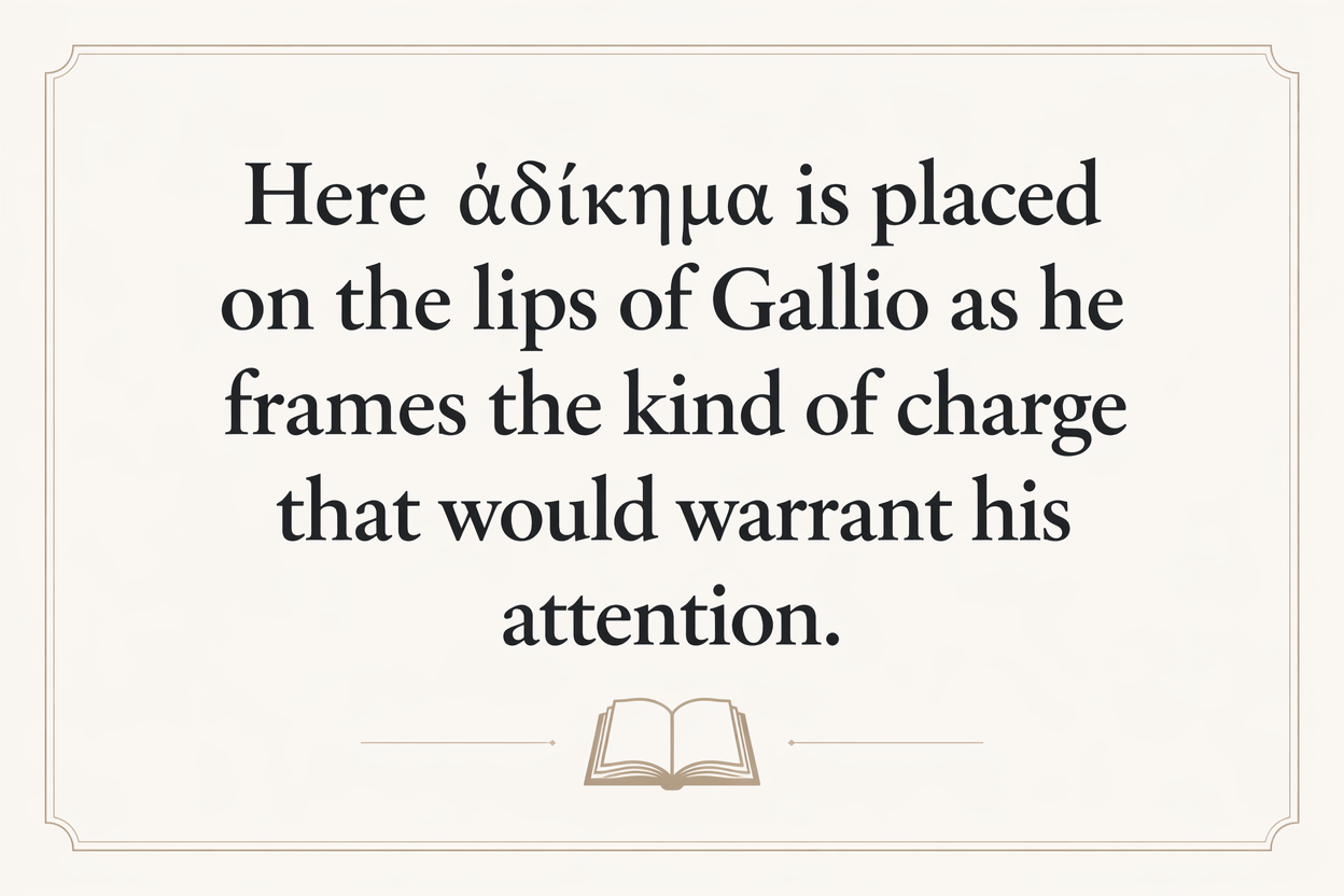 Key insight about Understanding the Meaning of Adikema in Greek