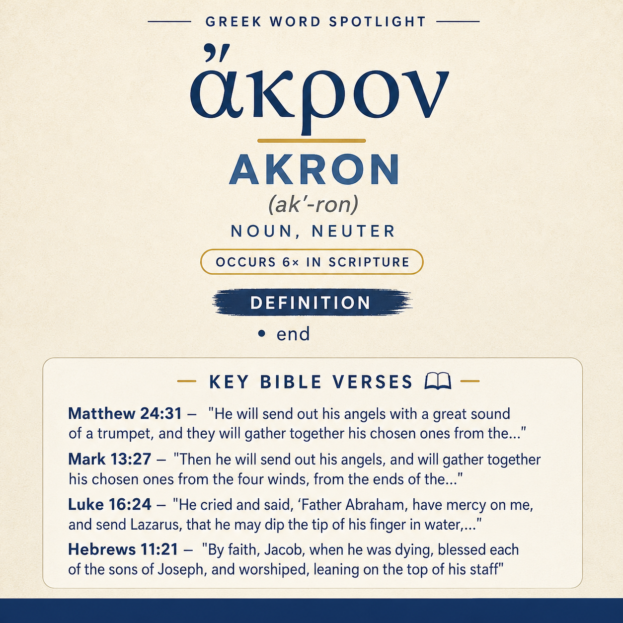 Understanding the Meaning of Akron in Greek statistics