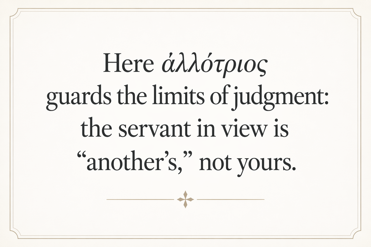 Key insight about Understanding the Meaning of Allotrios in Greek
