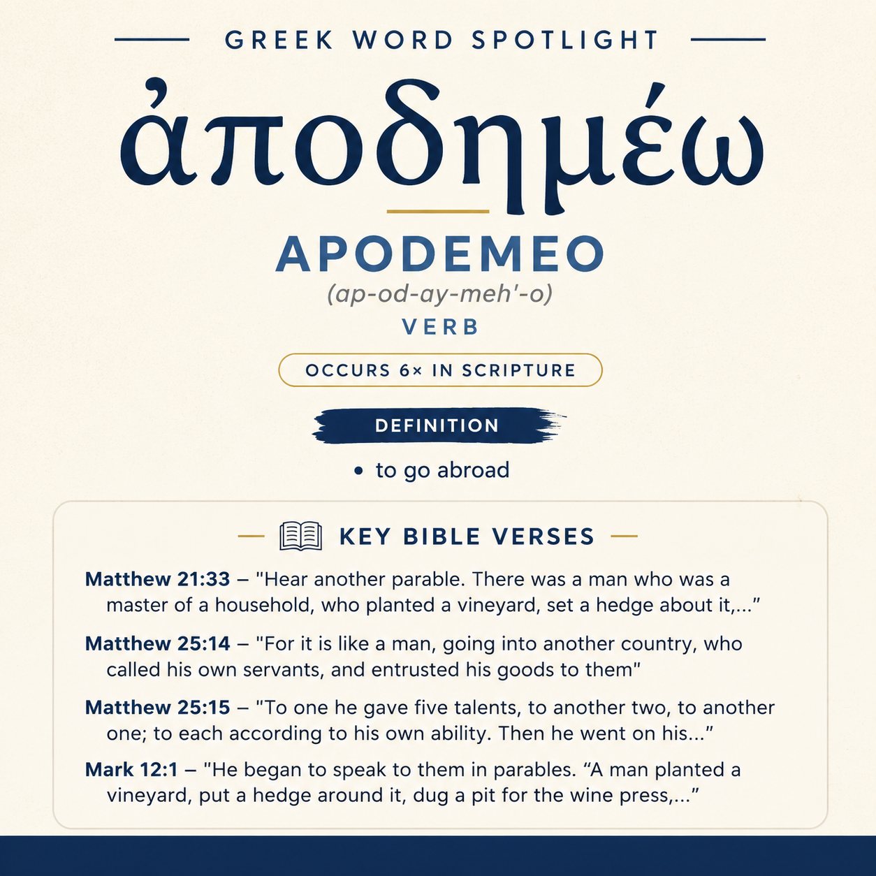 Understanding the Meaning of Apodemeo in Greek statistics