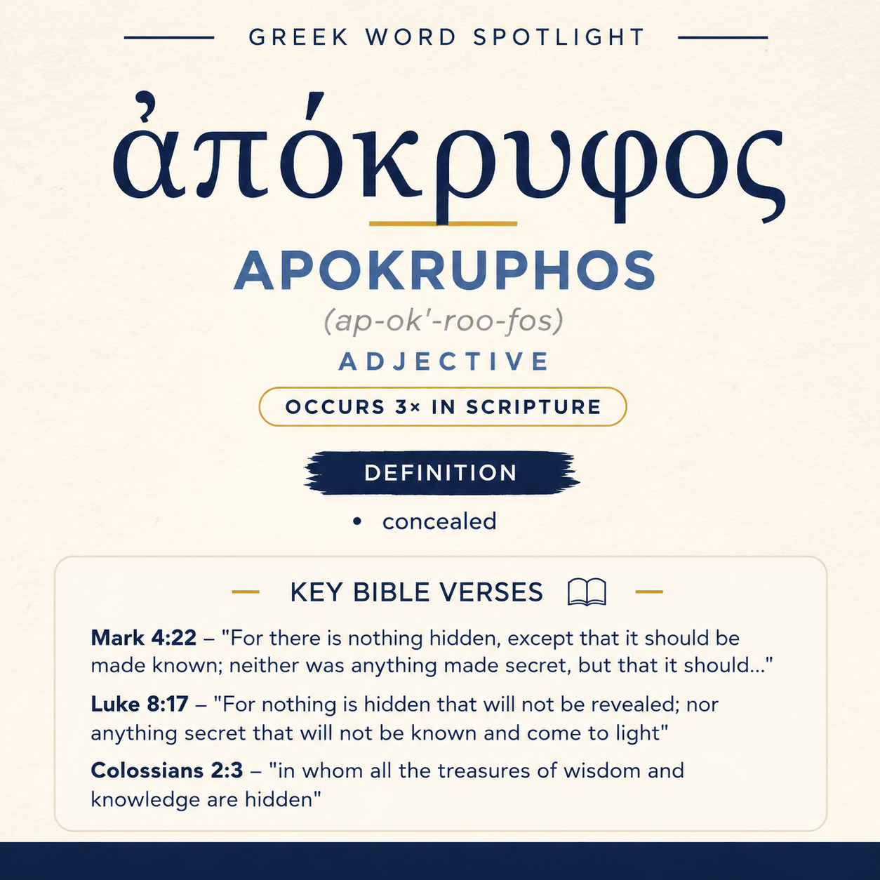 Understanding the Meaning of Apokruphos in Greek statistics