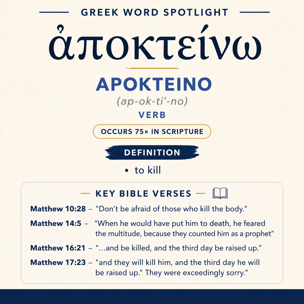 Understanding the Meaning of Apokteino in Greek statistics