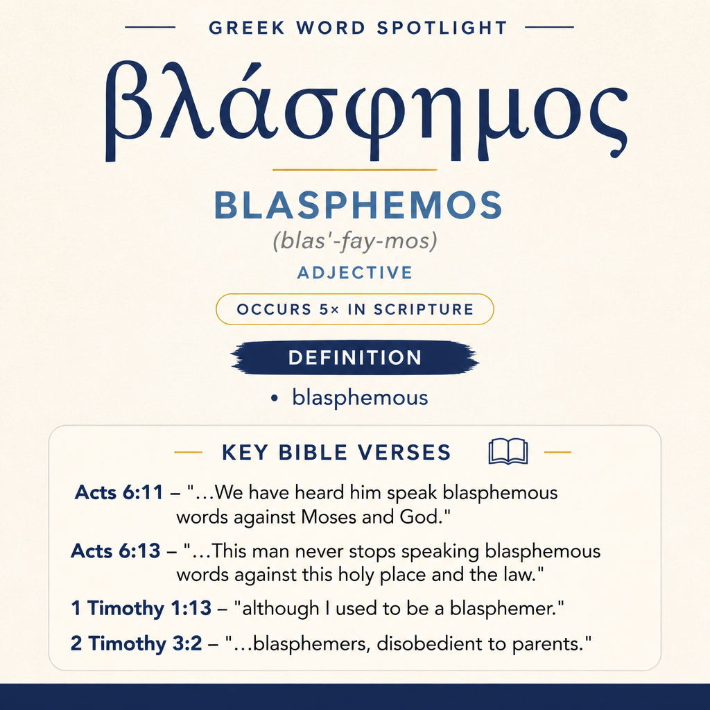 Understanding the Meaning of Blasphemos in Greek statistics