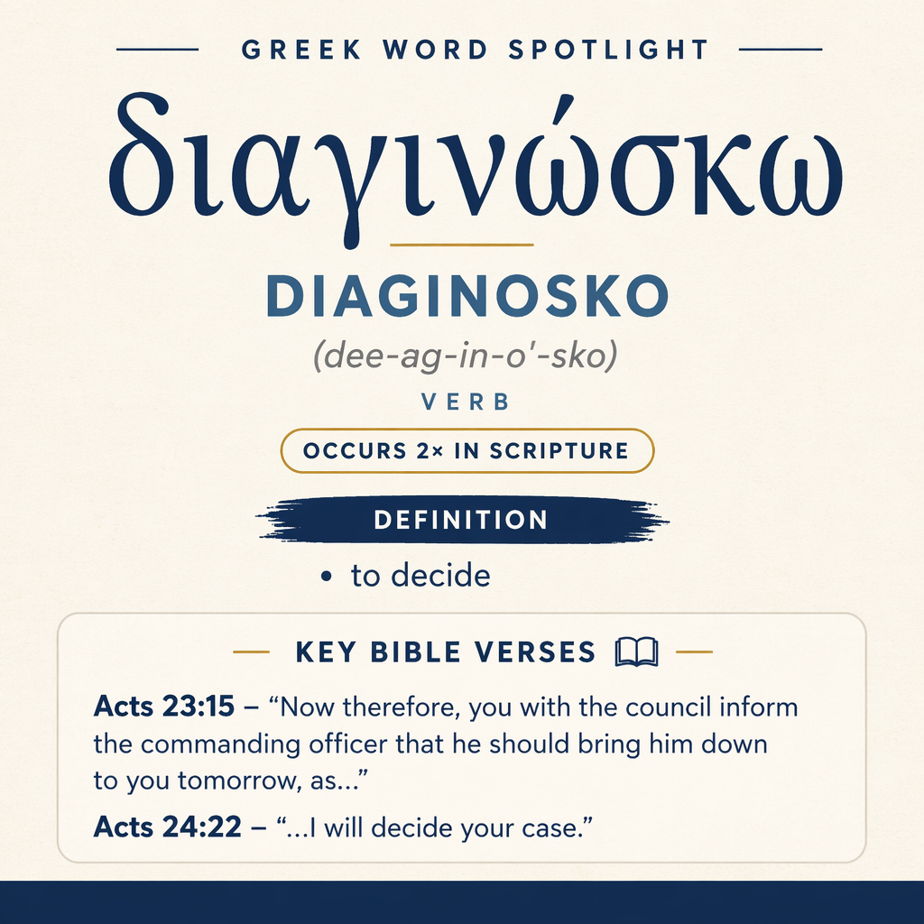 Understanding the Meaning of Diaginosko in Greek statistics