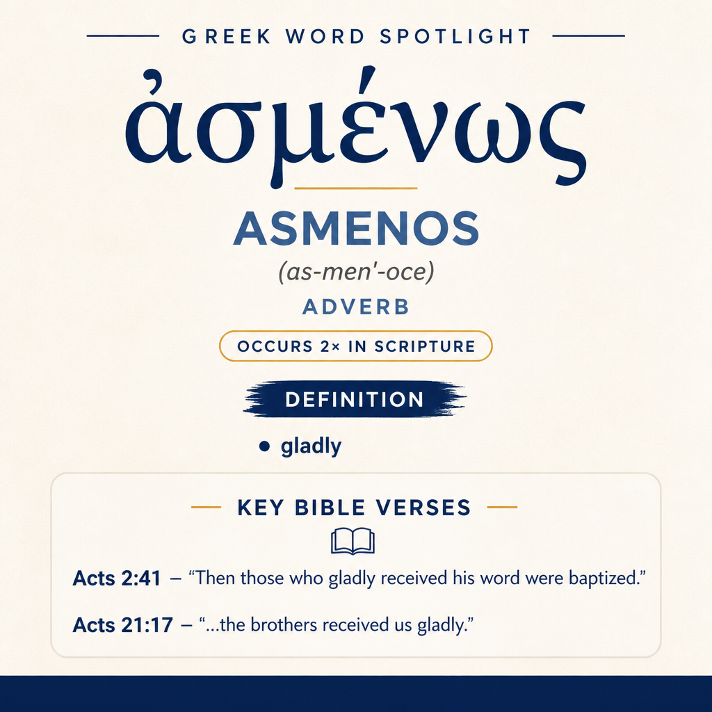 It appears twice in Acts, once describing the response to a preached word and once describing the welcome given to arriv