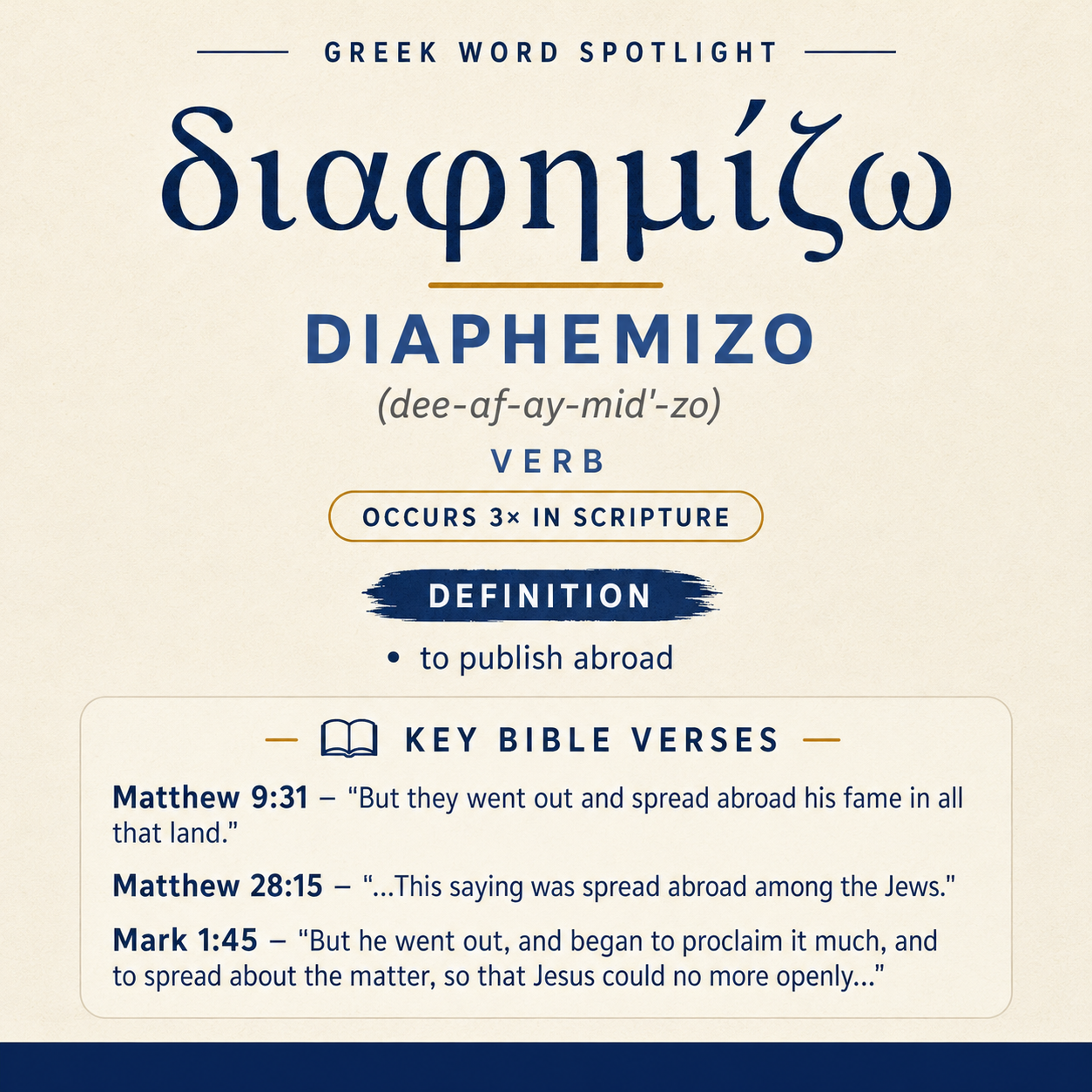 Exploring the Meaning of Diaphemizo in Greek statistics