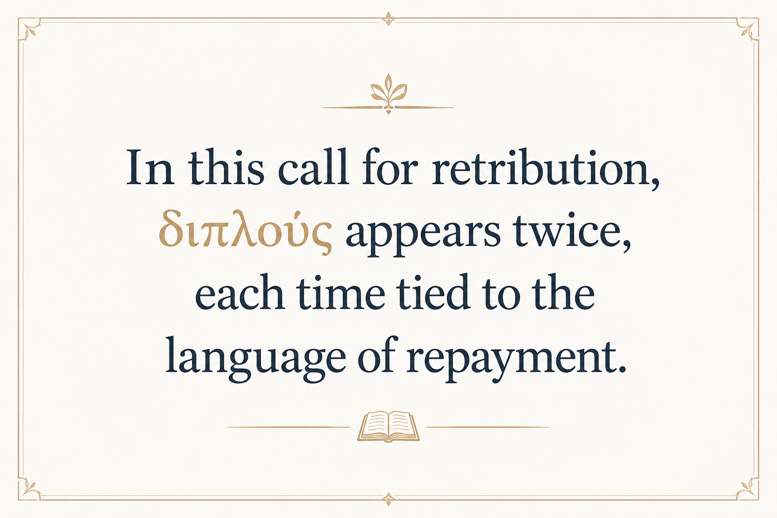 Key insight about Exploring the Meaning of Diplous in Greek
