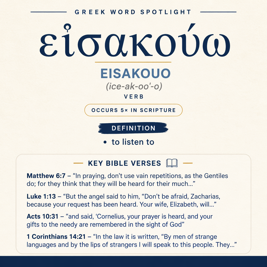 Exploring the Meaning of Eisakouo in Greek statistics