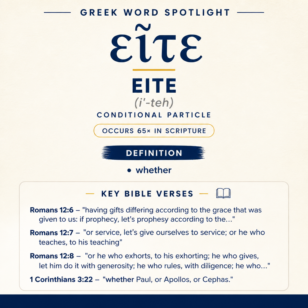 Exploring the Meaning of Eite in Greek statistics