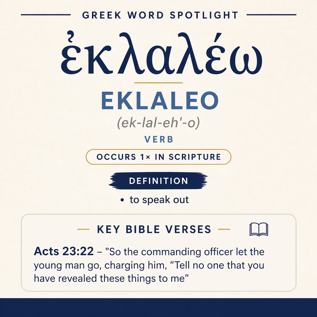 Exploring the Meaning of Eklaleo in Greek statistics