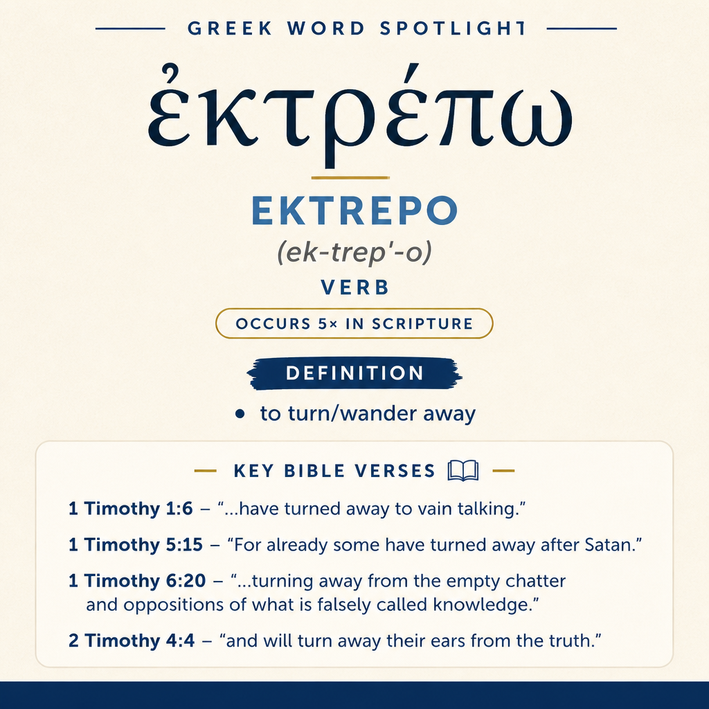 ” (2 Timothy 4:4) This verse uses ἐκτρέπω twice and makes the movement explicit in both its starting point and its endpo