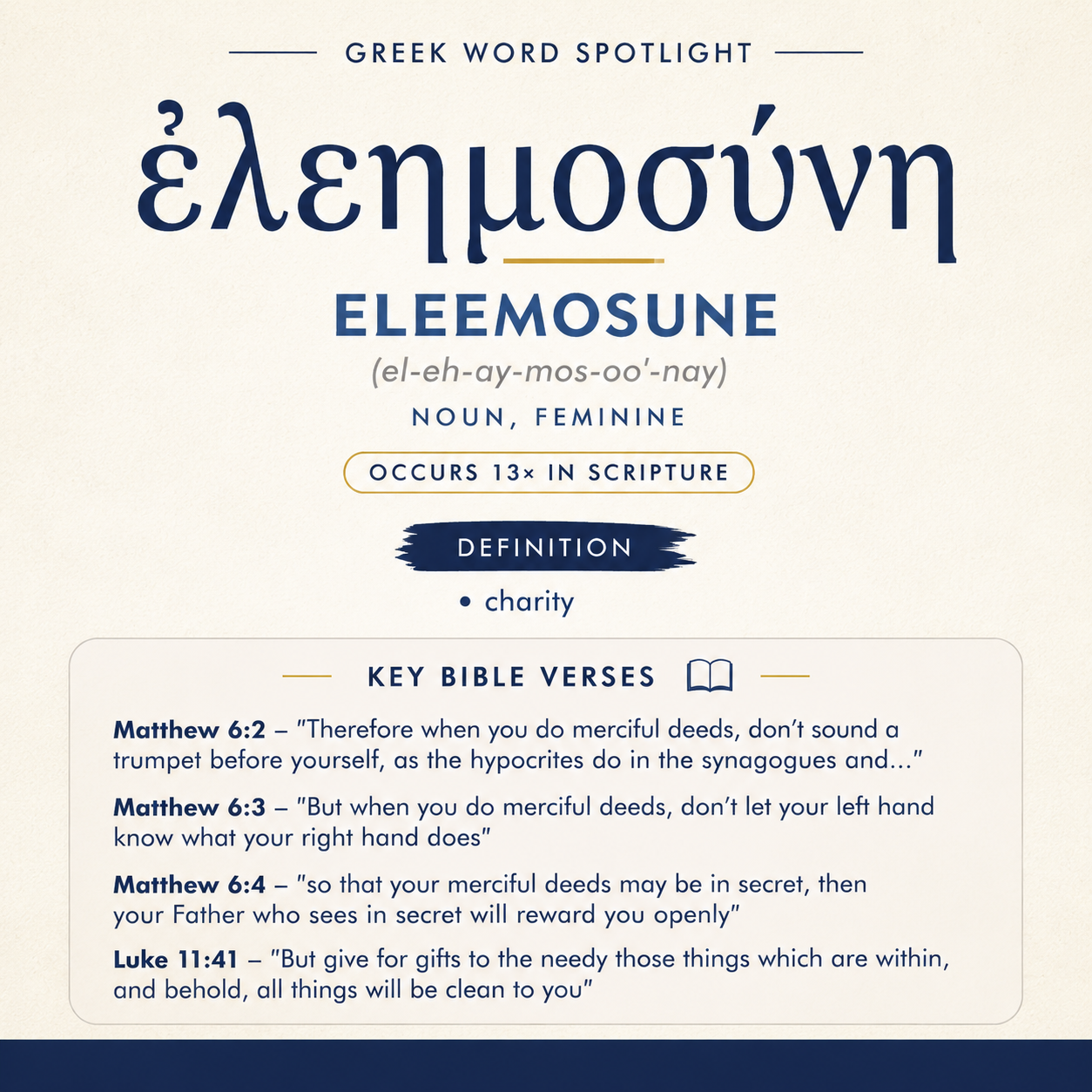 Exploring the Meaning of Eleemosune in Greek statistics