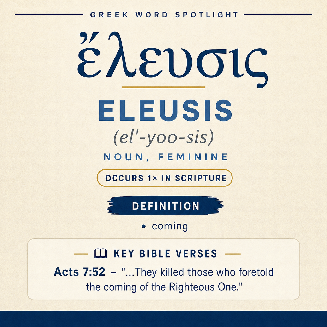 Exploring the Meaning of Eleusis in Greek statistics