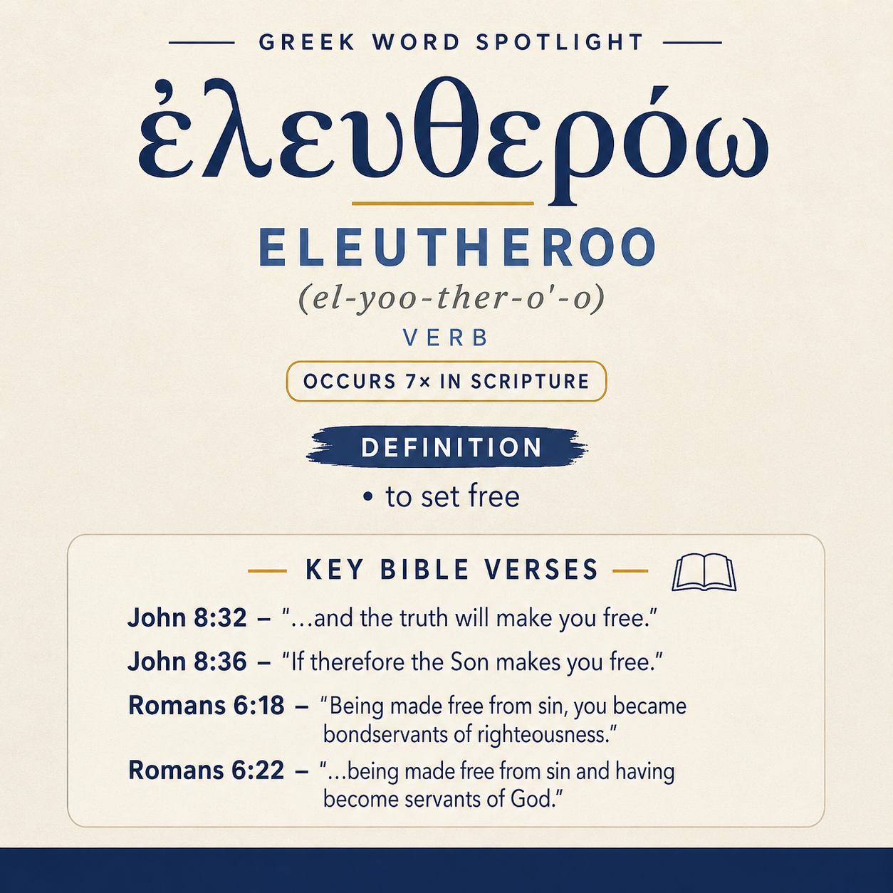 Exploring the Meaning of Eleutheroo in Greek statistics