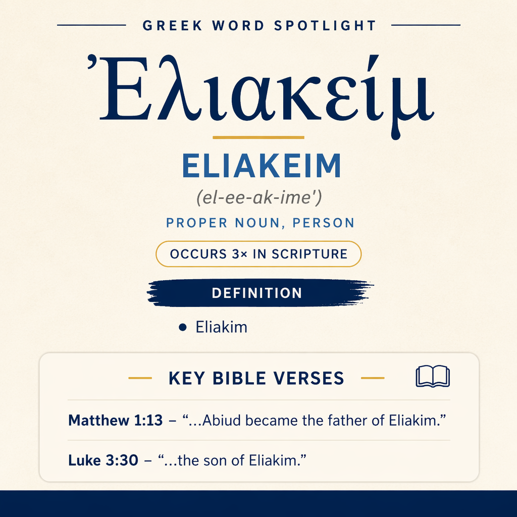 Exploring the Meaning of Eliakeim in Greek statistics