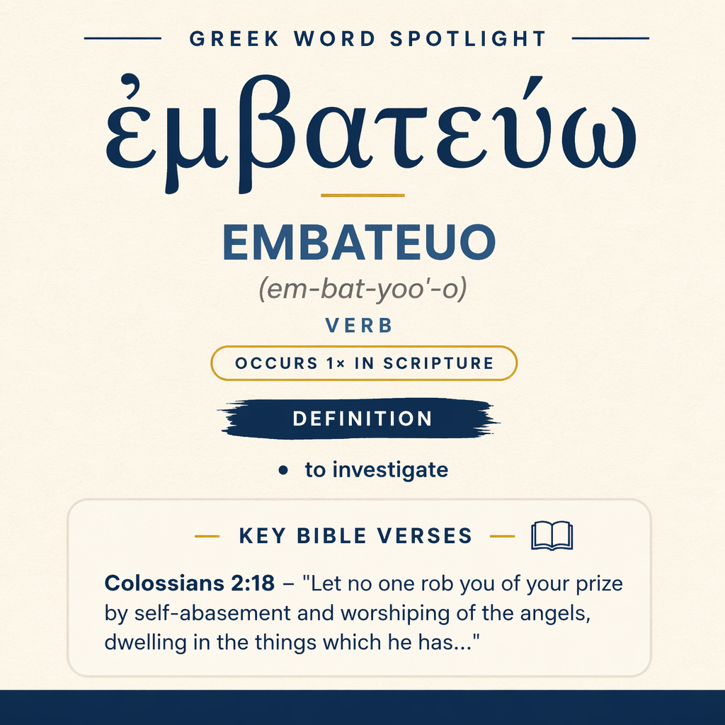 Exploring the Meaning of Embateuo in Greek statistics