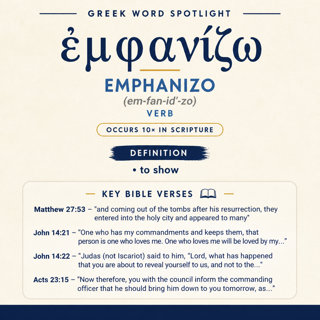 Exploring the Meaning of Emphanizo in Greek statistics