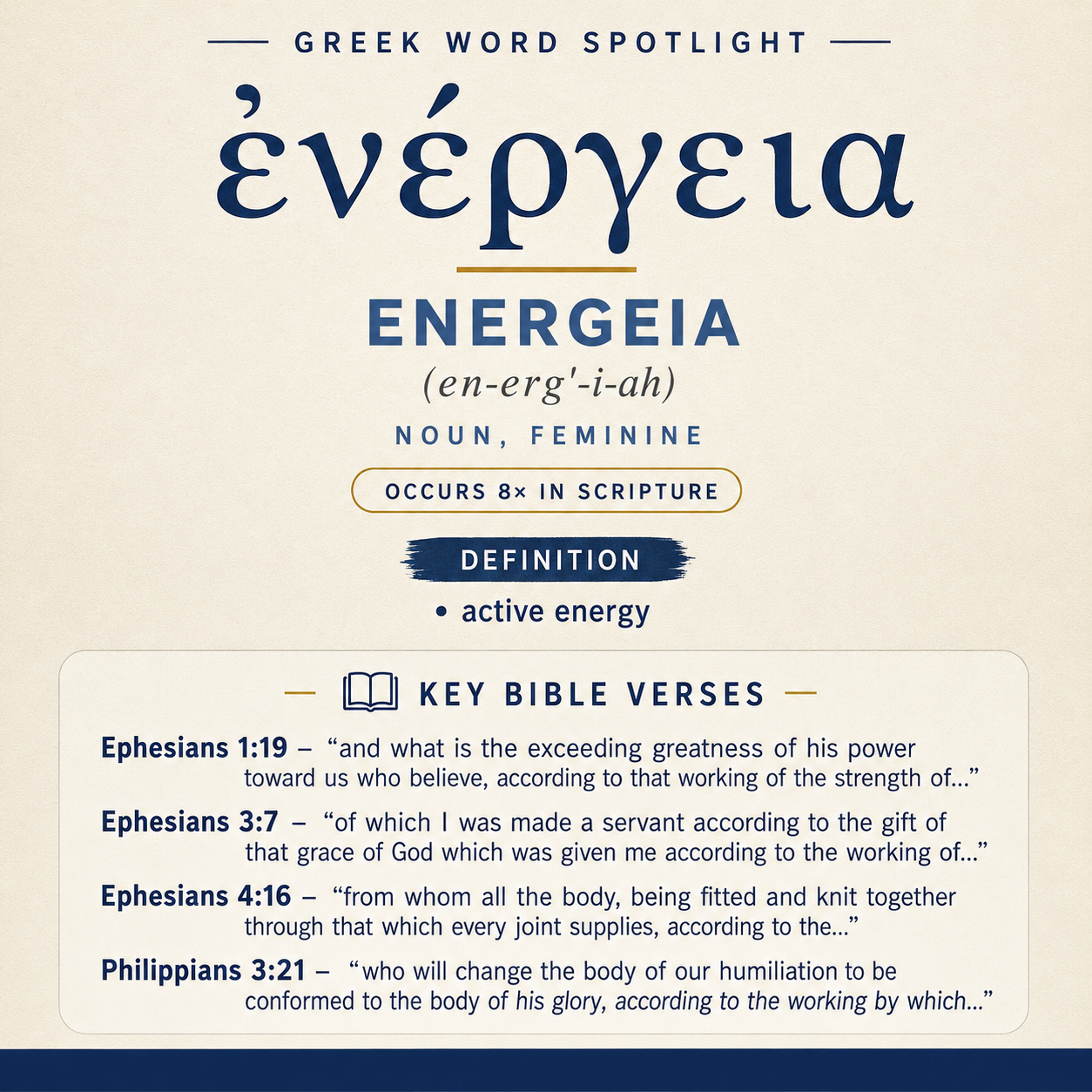 Exploring the Meaning of Energeia in Greek statistics