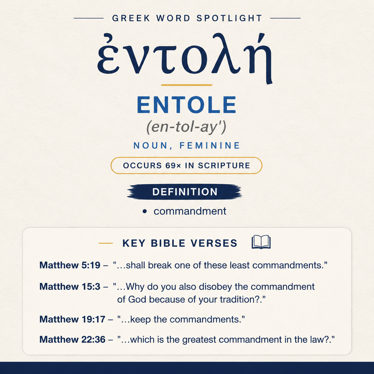 Exploring the Meaning of Entole in Greek statistics