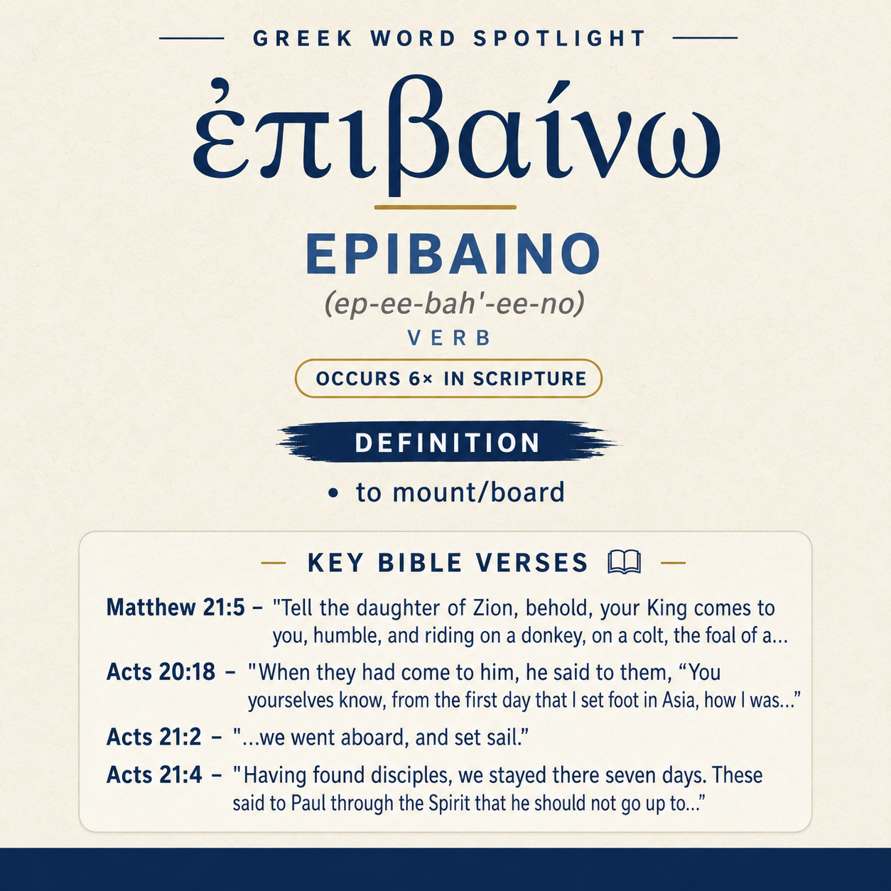 Exploring the Meaning of Epibaino in Greek statistics