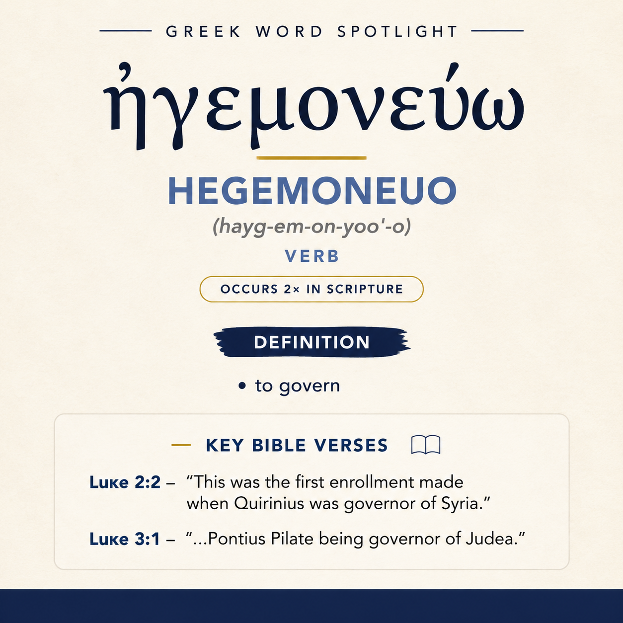 Exploring the Meaning of Hegemoneuo in Greek statistics