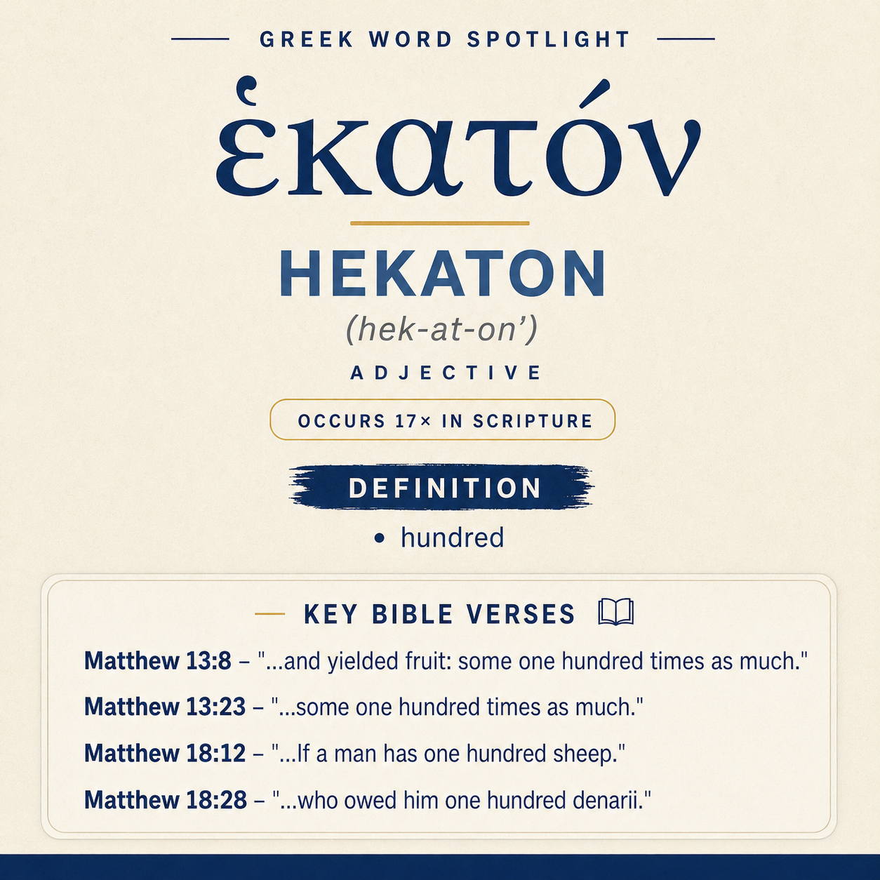 Exploring the Meaning of Hekaton in Greek statistics