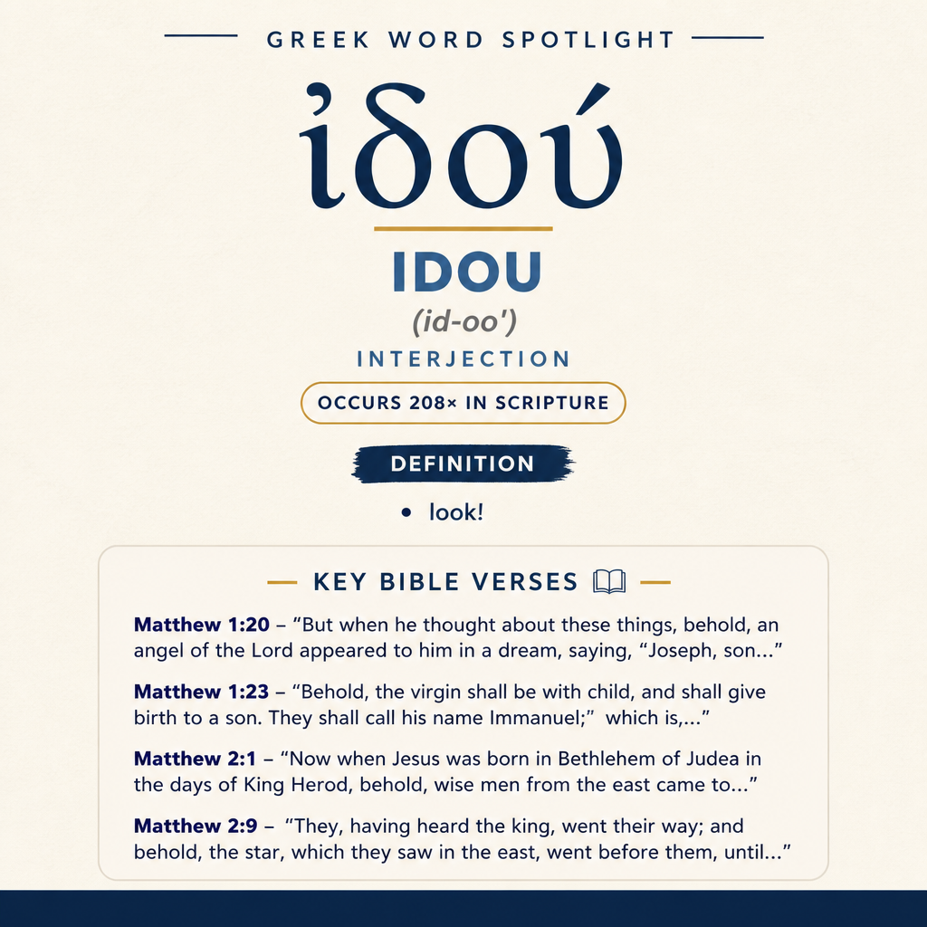 Exploring the Meaning of Idou in Greek statistics