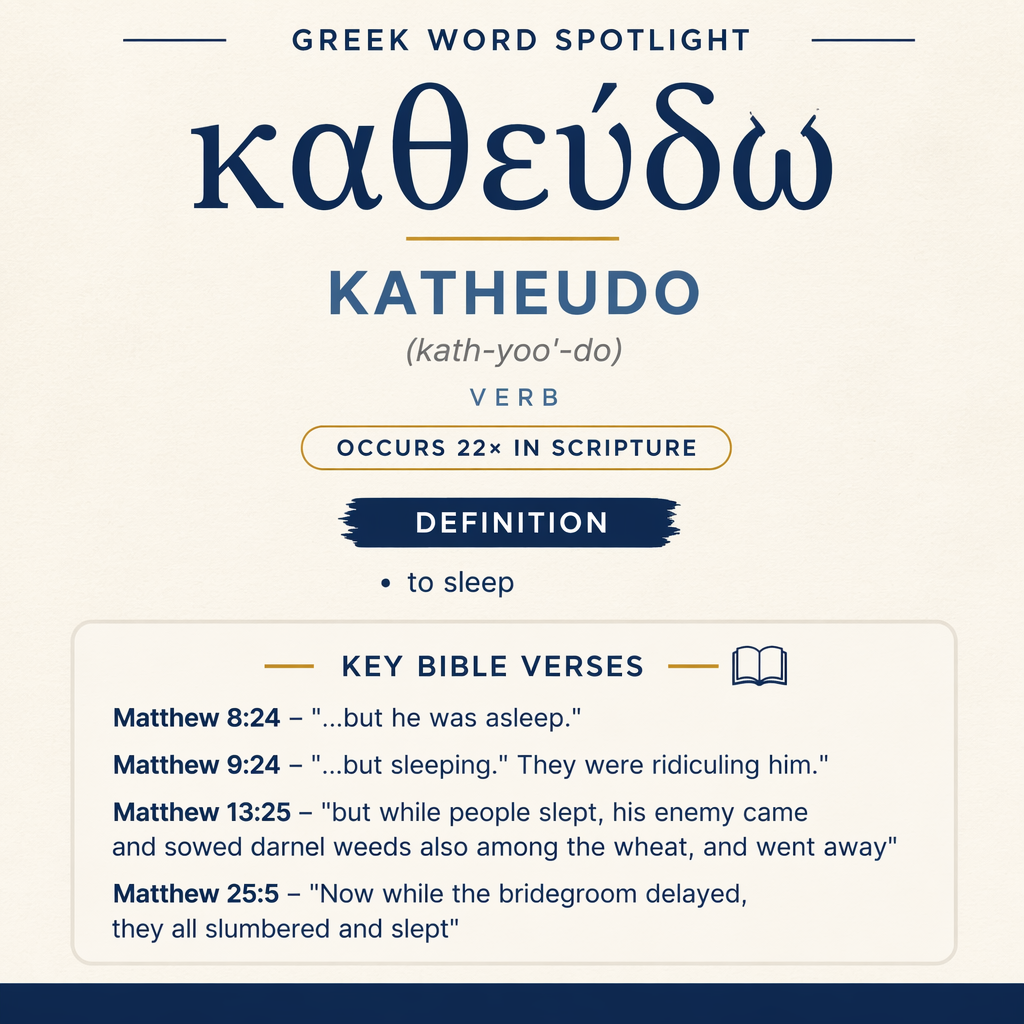 Exploring the Meaning of Katheudo in Greek statistics