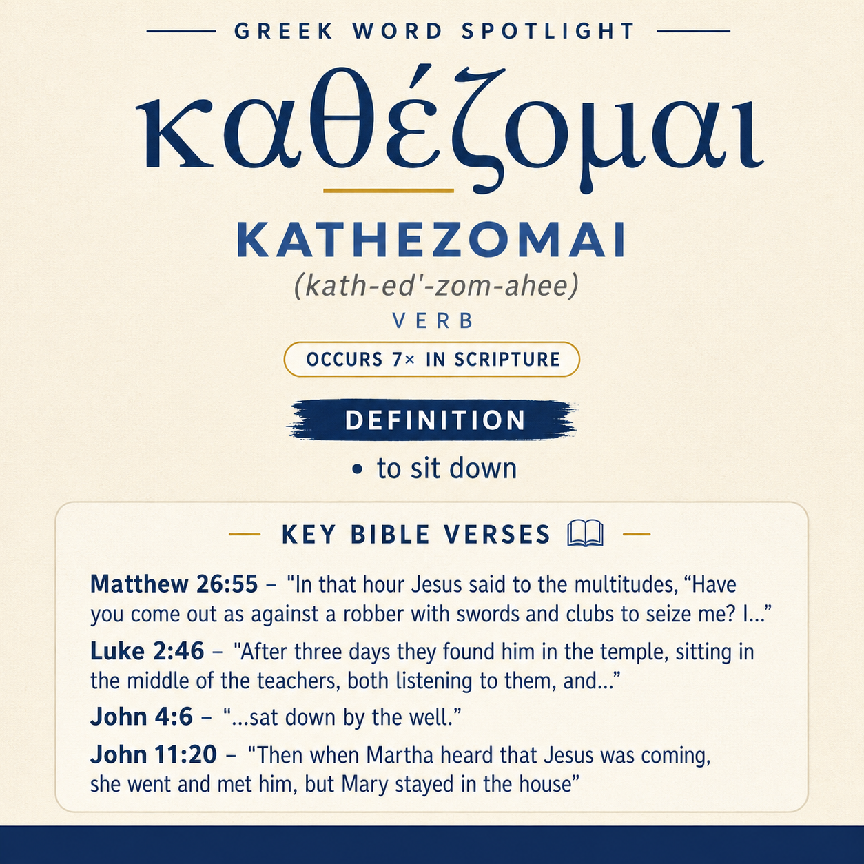 Exploring the Meaning of Kathezomai in Greek statistics