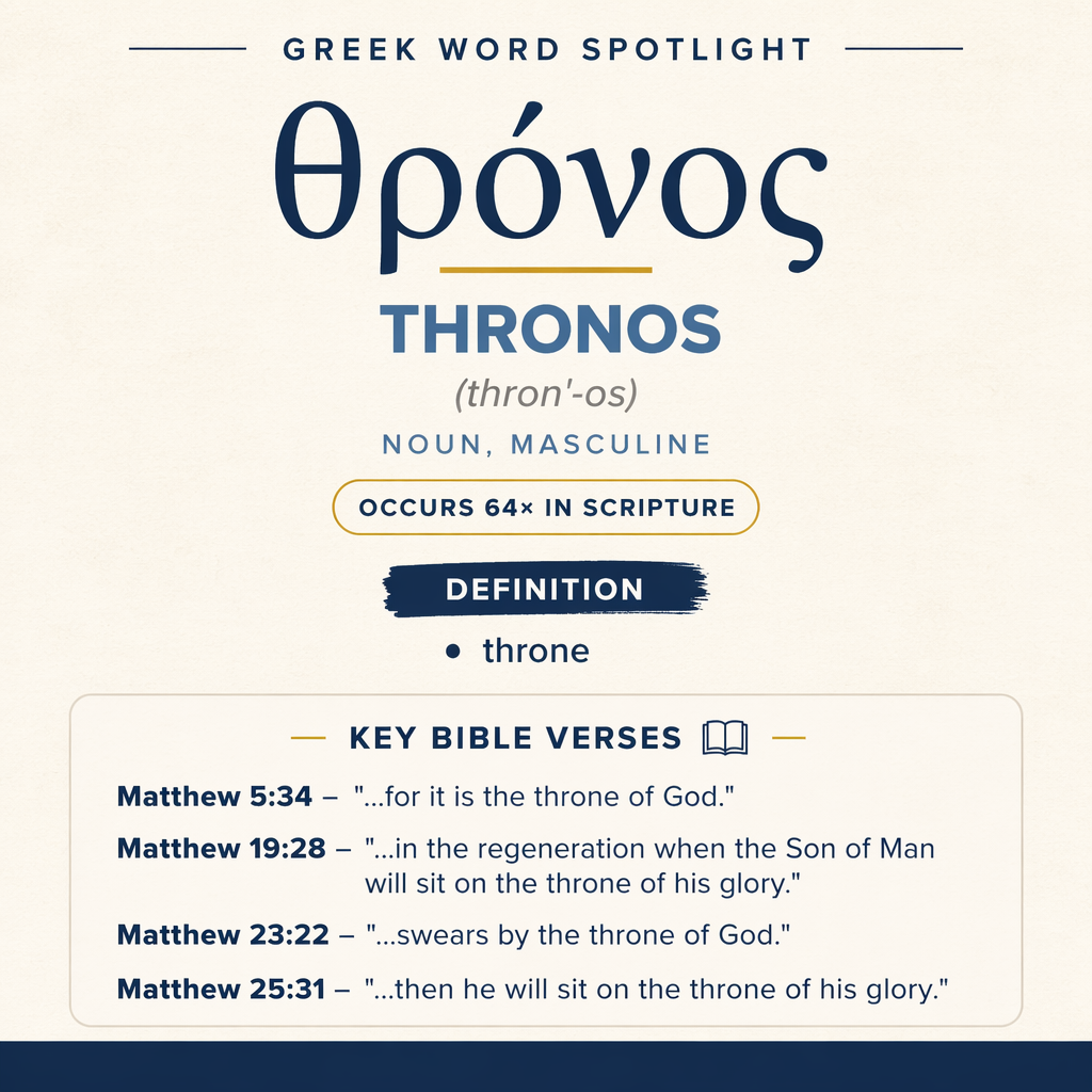 ” θρόνος appears twice and structures a hierarchy of authority.