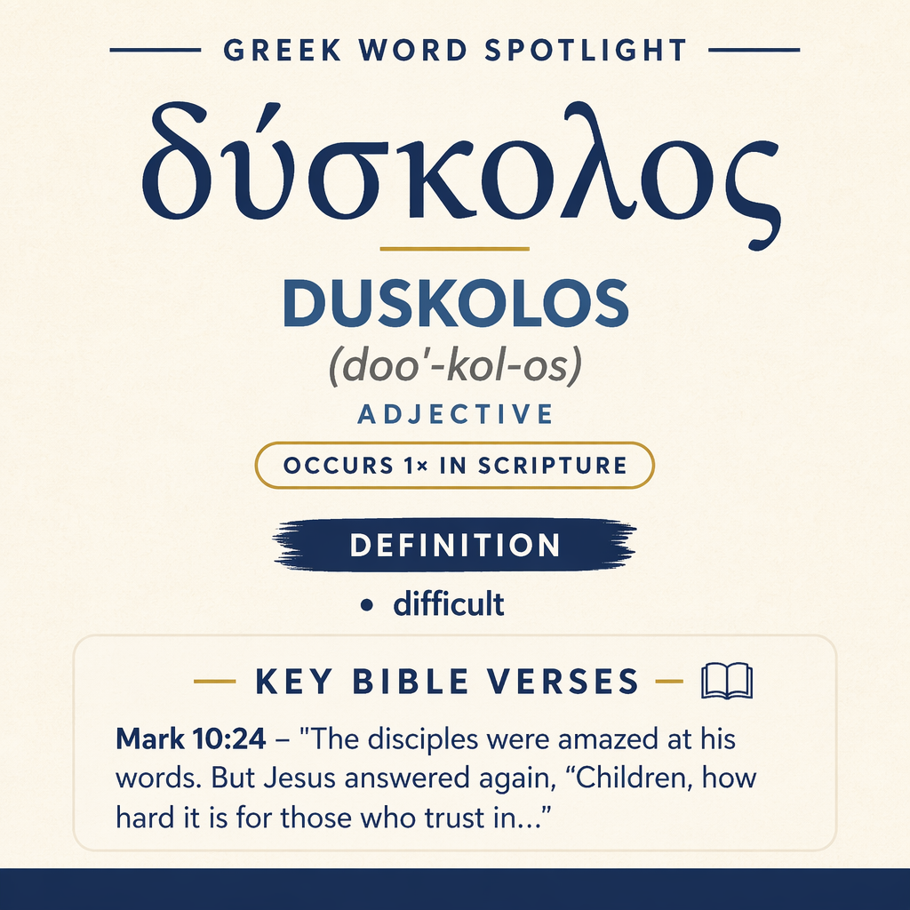 Understanding the Meaning of Duskolos in Greek statistics